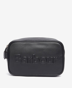 Barbour Debossed Logo Leather Washbag