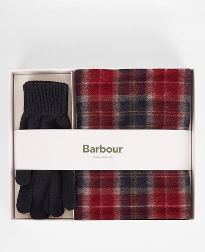 Barbour Tartan Scarf and Gloves Gift Set