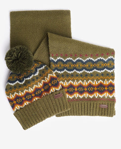 Barbour Fair Isle Beanie & Scarf Gift Set