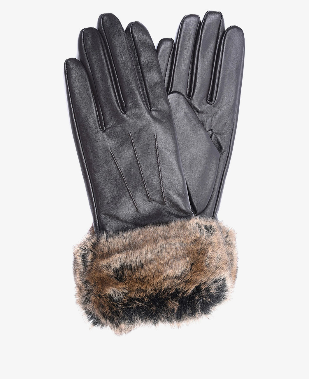 Barbour Faux Fur Trimmed Leather Gloves