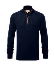 Schoffel Calton Cotton Cashmere Cable 1/4 Zip Jumper