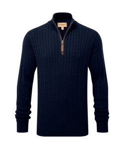 Schoffel Calton Cotton Cashmere Cable 1/4 Zip Jumper