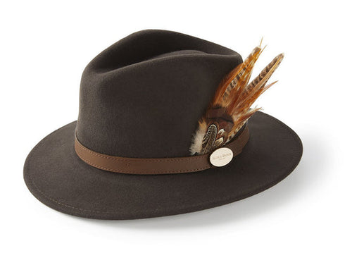 Hicks & Brown Suffolk Fedora - Side Gamebird Feather